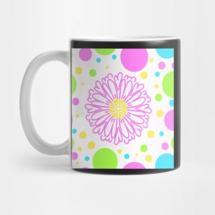 Polka dot Daisy in Fluorescent neon colours Mug